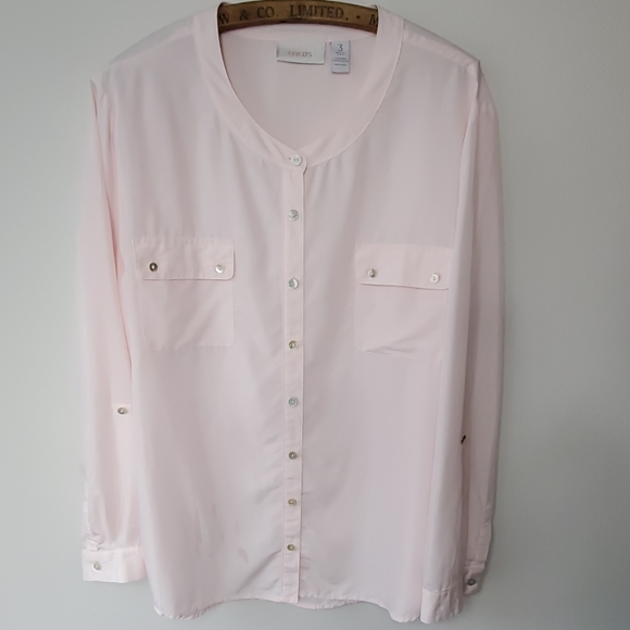 Chico's Tops - Chicos blouse, blush pink, long sleeved,  size L